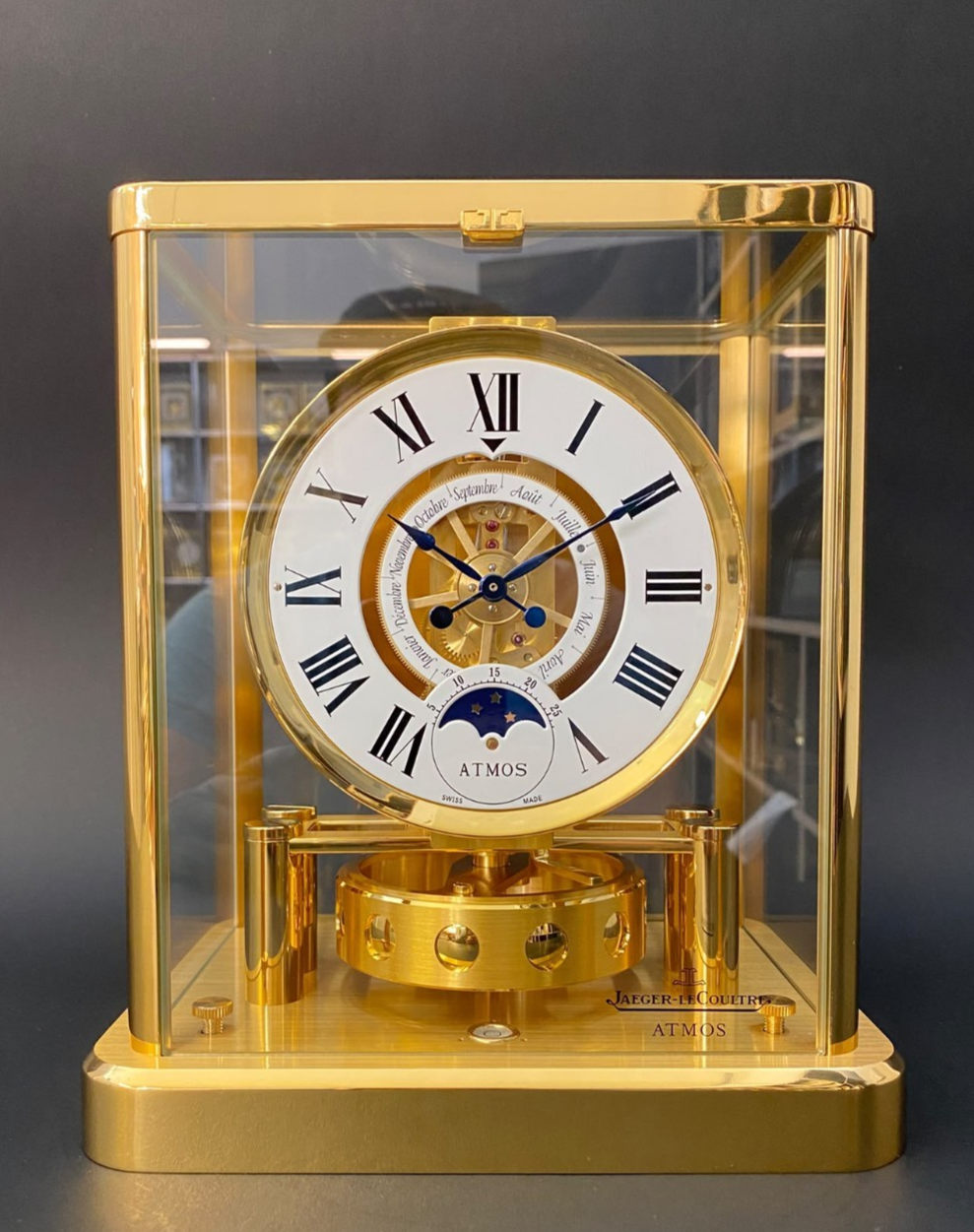 Atmos Classique Mondphase vergoldet